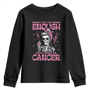 Funny Skeleton Breast Cancer Youth Sweatshirt I Dont Have Enough Middle Fingers