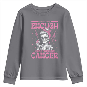 Funny Skeleton Breast Cancer Youth Sweatshirt I Dont Have Enough Middle Fingers