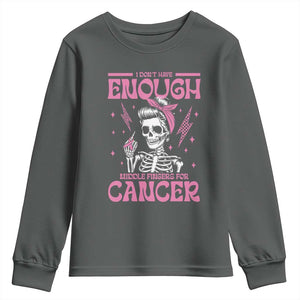 Funny Skeleton Breast Cancer Youth Sweatshirt I Dont Have Enough Middle Fingers