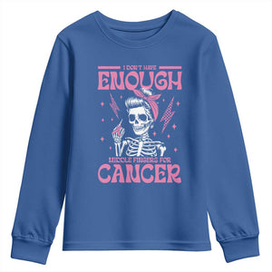 Funny Skeleton Breast Cancer Youth Sweatshirt I Dont Have Enough Middle Fingers