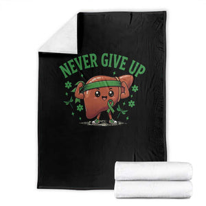 Liver Cancer Awareness Transplant Support Throw Blanket Never Give Up Nurse Gift