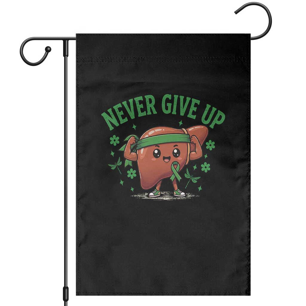 Liver Cancer Awareness Transplant Support Garden Flag Never Give Up Nurse Gift