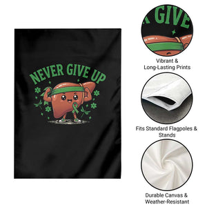 Liver Cancer Awareness Transplant Support Garden Flag Never Give Up Nurse Gift
