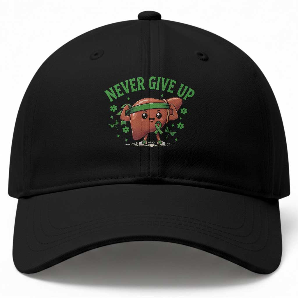Liver Cancer Awareness Transplant Support Baseball Cap Never Give Up Nurse Gift