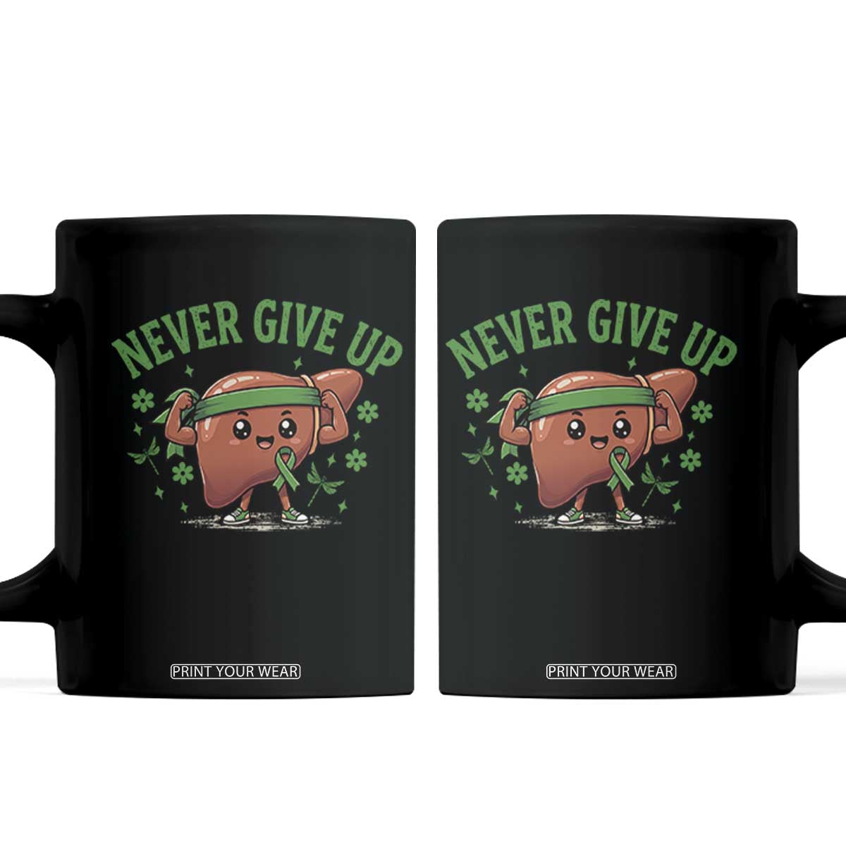 Liver Cancer Awareness Transplant Support Coffee Mug Never Give Up Nurse Gift