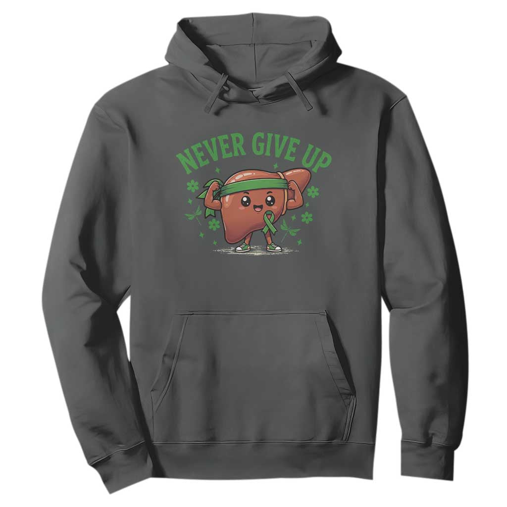 Liver Cancer Awareness Transplant Support Hoodie Never Give Up Nurse Gift