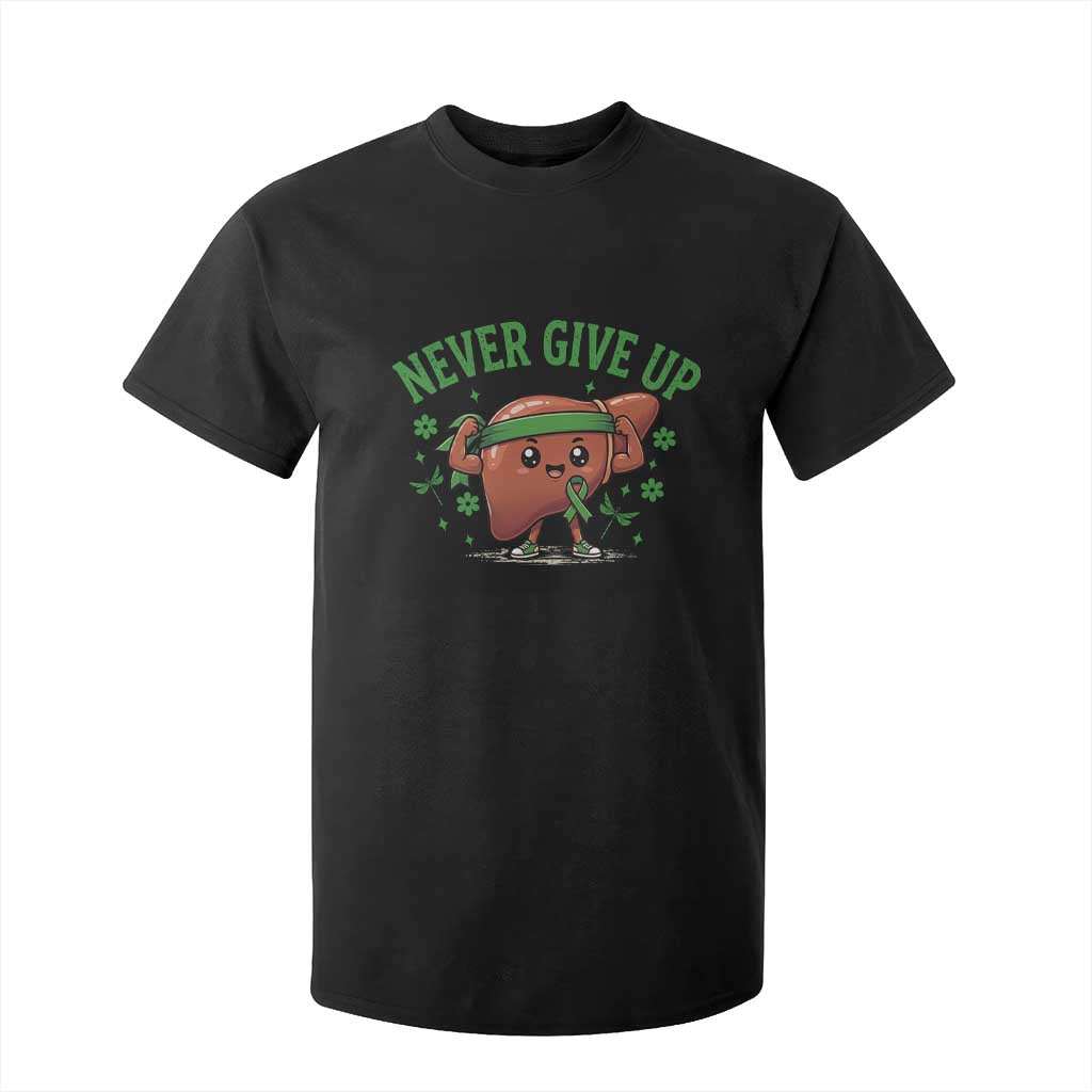 Liver Cancer Awareness Transplant Support T Shirt For Kid Never Give Up Nurse Gift
