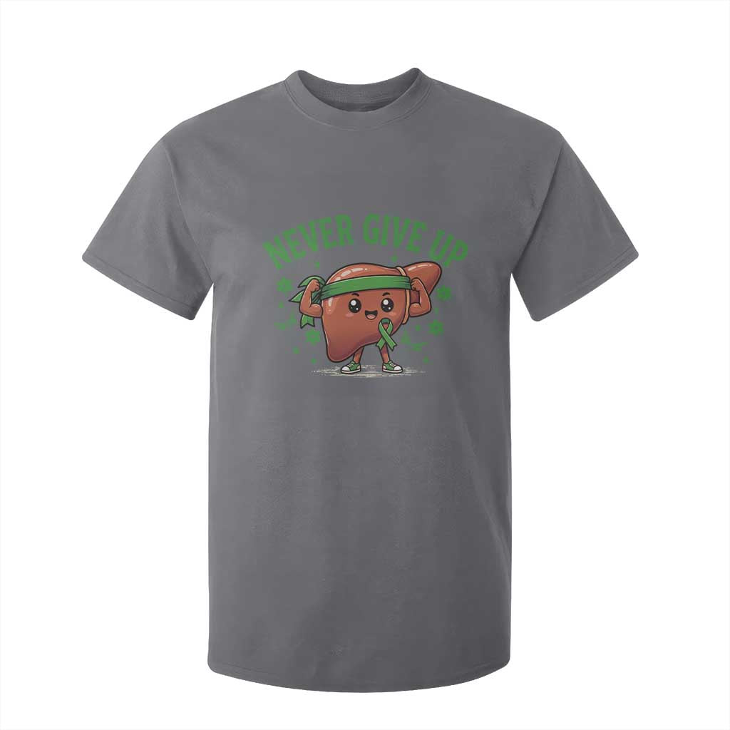 Liver Cancer Awareness Transplant Support T Shirt For Kid Never Give Up Nurse Gift