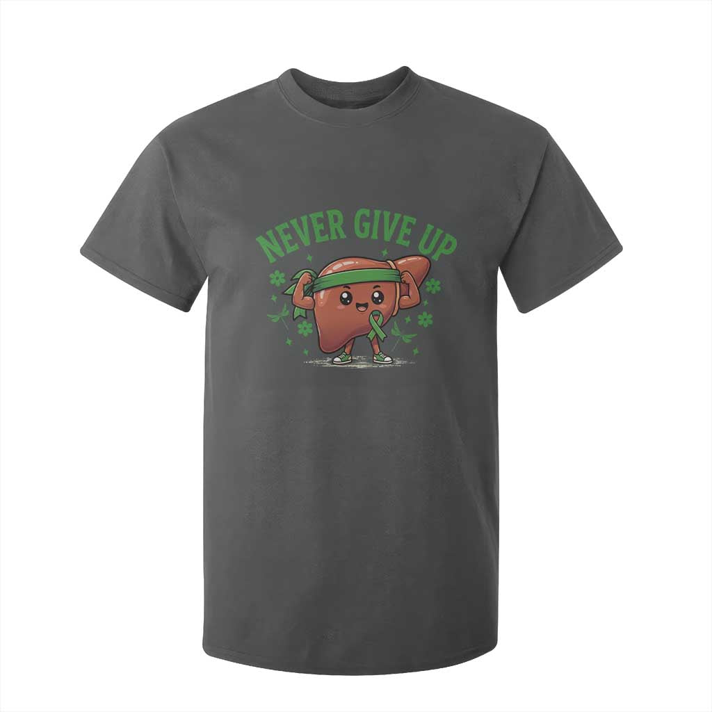 Liver Cancer Awareness Transplant Support T Shirt For Kid Never Give Up Nurse Gift