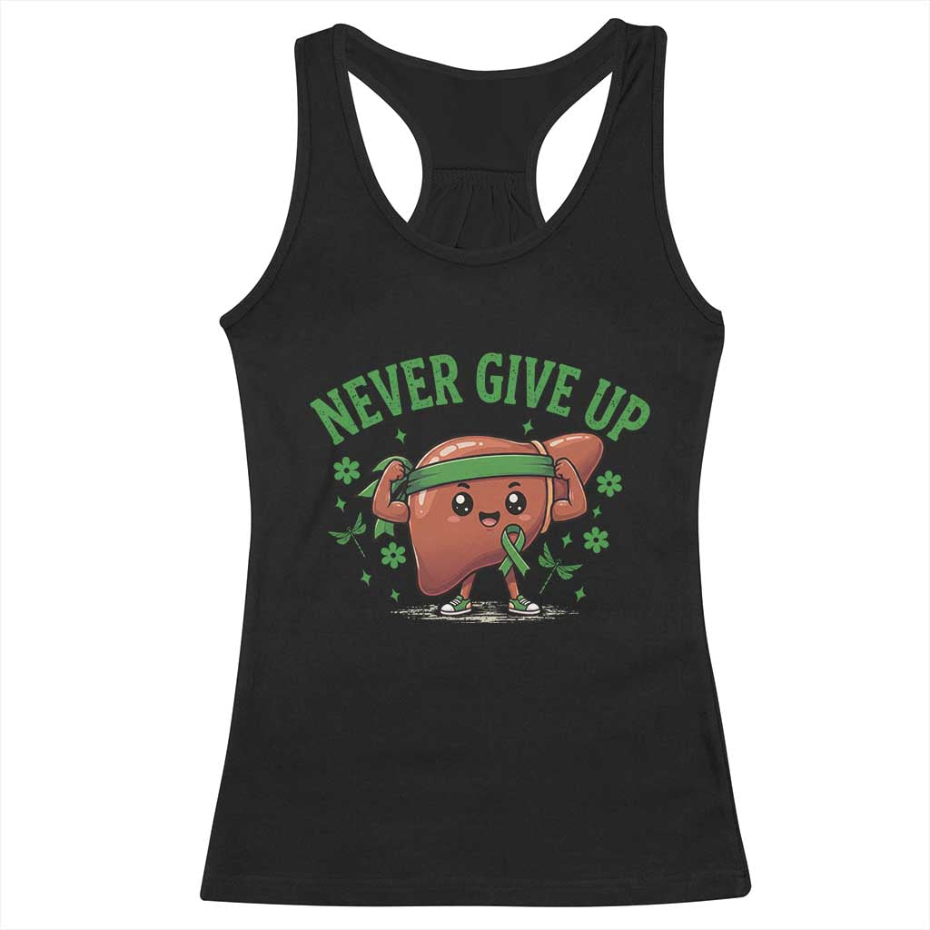 Liver Cancer Awareness Transplant Support Racerback Tank Top Never Give Up Nurse Gift