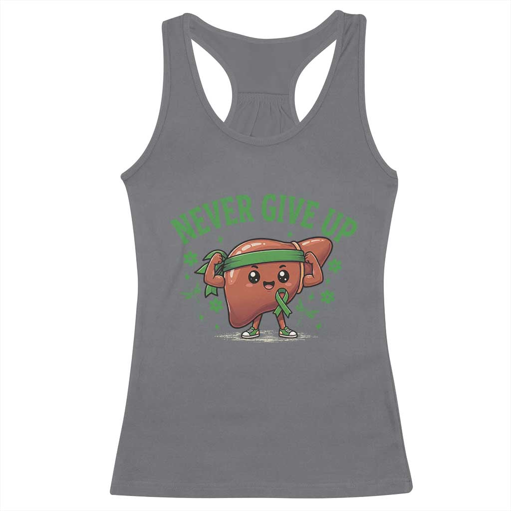 Liver Cancer Awareness Transplant Support Racerback Tank Top Never Give Up Nurse Gift