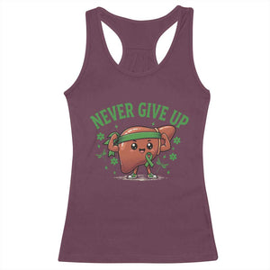 Liver Cancer Awareness Transplant Support Racerback Tank Top Never Give Up Nurse Gift