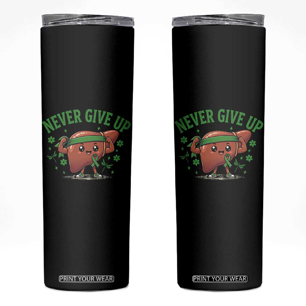 Liver Cancer Awareness Transplant Support Skinny Tumbler Never Give Up Nurse Gift