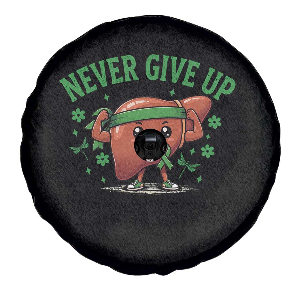 Liver Cancer Awareness Transplant Support Spare Tire Cover Never Give Up Nurse Gift