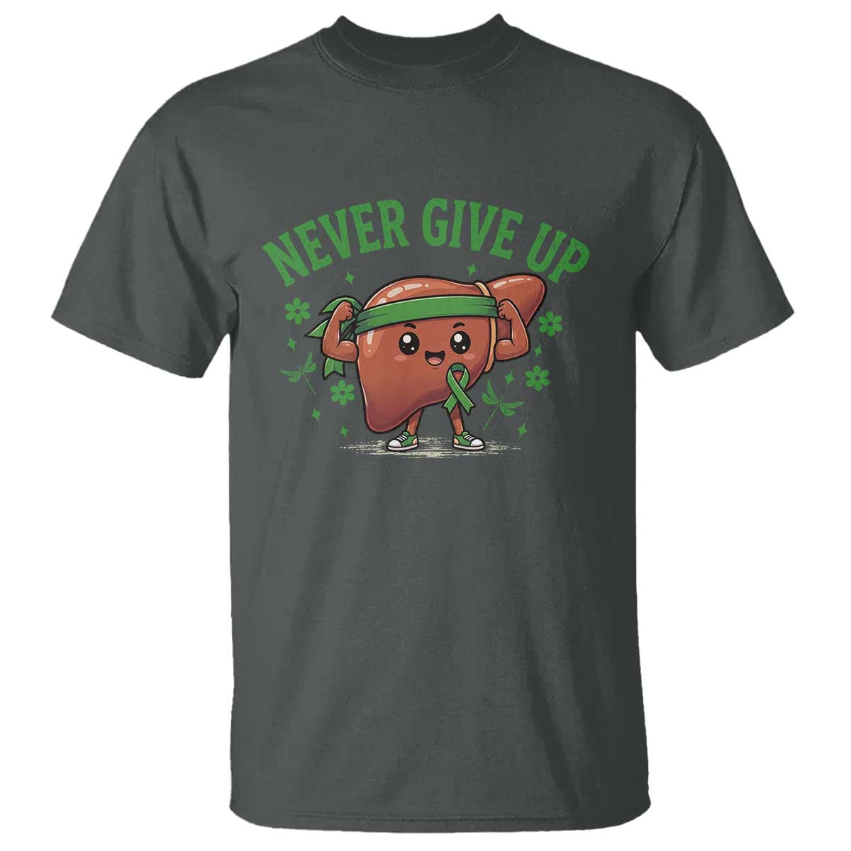 Liver Cancer Awareness Transplant Support T Shirt Never Give Up Nurse Gift