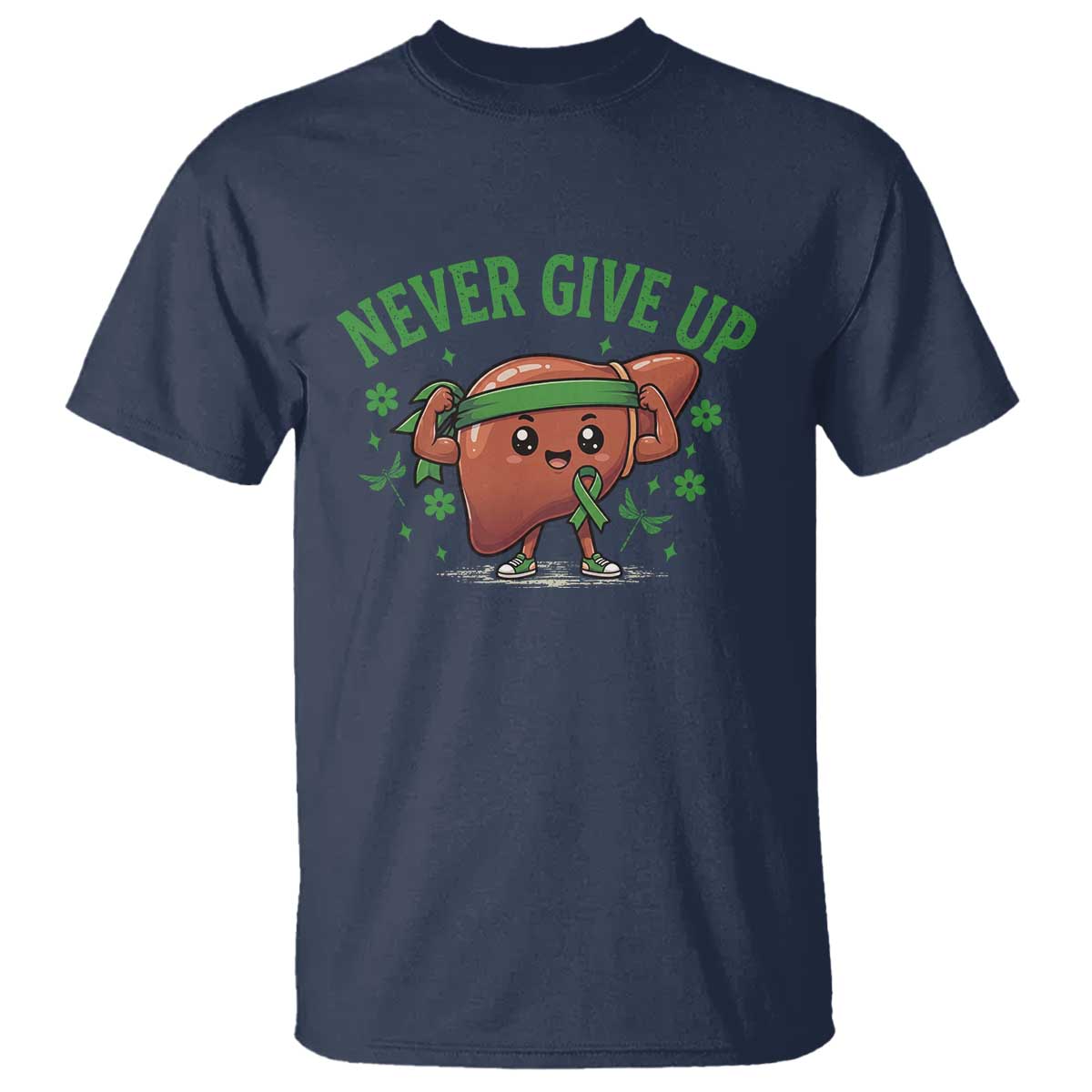 Liver Cancer Awareness Transplant Support T Shirt Never Give Up Nurse Gift