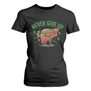 Liver Cancer Awareness Transplant Support T Shirt For Women Never Give Up Nurse Gift