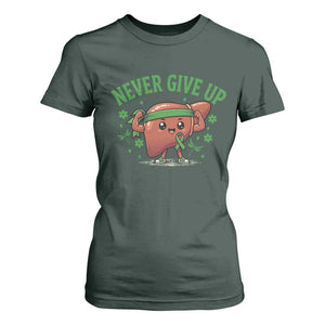 Liver Cancer Awareness Transplant Support T Shirt For Women Never Give Up Nurse Gift