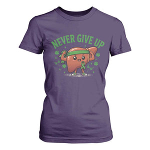 Liver Cancer Awareness Transplant Support T Shirt For Women Never Give Up Nurse Gift
