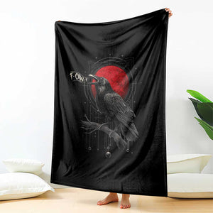 Horror Raven Throw Blanket F Caw F Gothic Blood Moon Halloween TS12 Print Your Wear