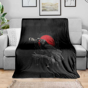 Horror Raven Throw Blanket F Caw F Gothic Blood Moon Halloween TS12 Print Your Wear