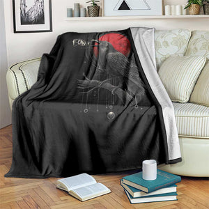 Horror Raven Throw Blanket F Caw F Gothic Blood Moon Halloween TS12 Print Your Wear