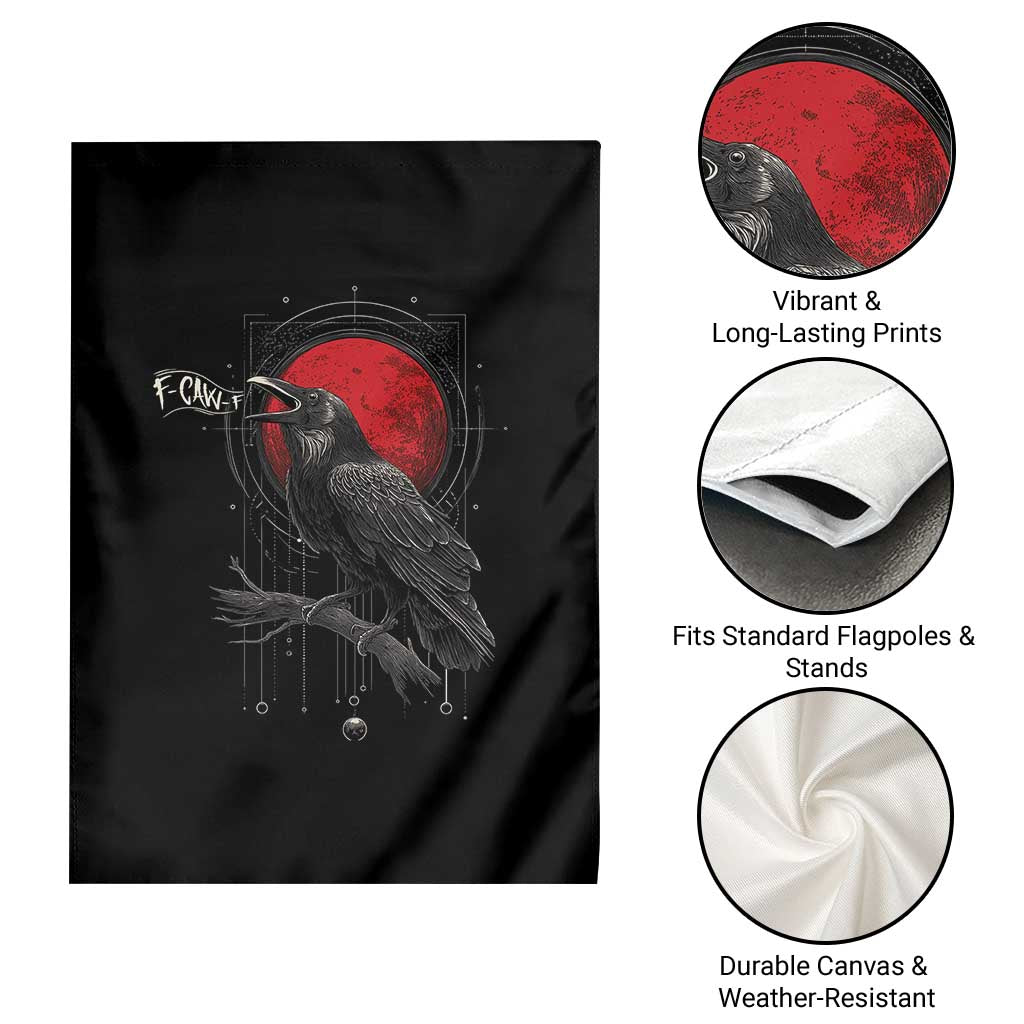 Horror Raven Garden Flag F Caw F Gothic Blood Moon Halloween TS12 Print Your Wear