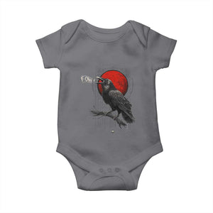 Horror Raven Baby Onesie F Caw F Gothic Blood Moon Halloween TS12 Charcoal Print Your Wear