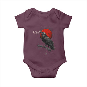Horror Raven Baby Onesie F Caw F Gothic Blood Moon Halloween TS12 Maroon Print Your Wear