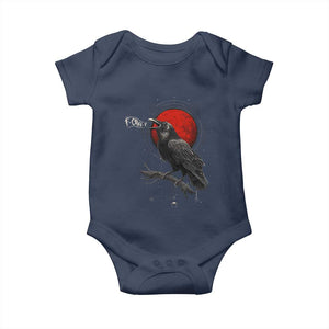 Horror Raven Baby Onesie F Caw F Gothic Blood Moon Halloween TS12 Navy Print Your Wear