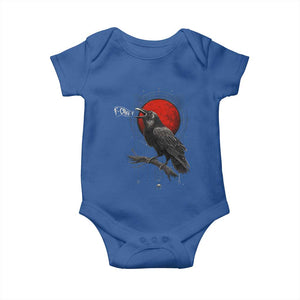 Horror Raven Baby Onesie F Caw F Gothic Blood Moon Halloween TS12 Royal Blue Print Your Wear
