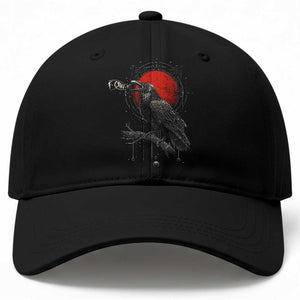 Horror Raven Baseball Cap F Caw F Gothic Blood Moon Halloween TS12 Print Your Wear