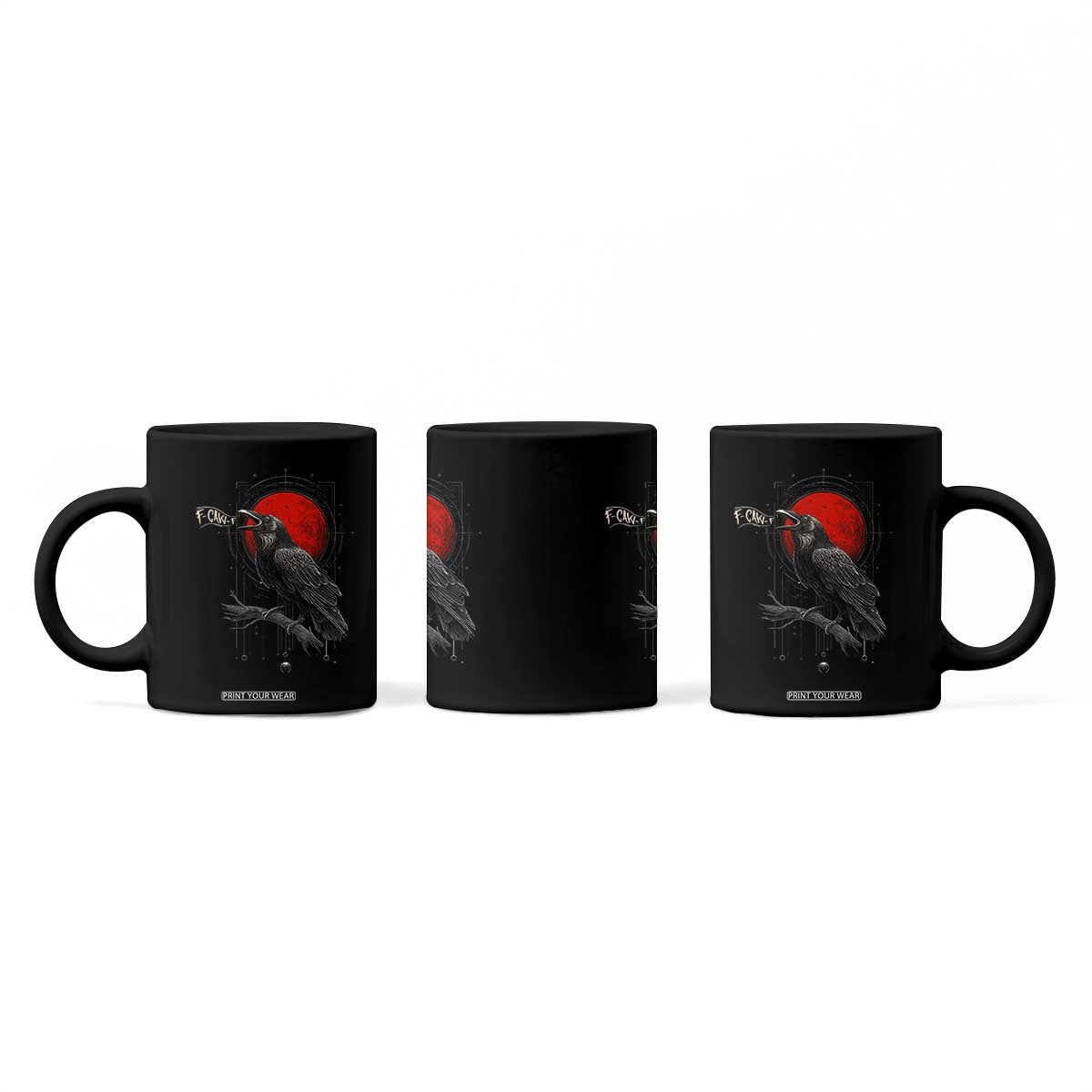 Horror Raven Coffee Mug F Caw F Gothic Blood Moon Halloween TS12 Print Your Wear