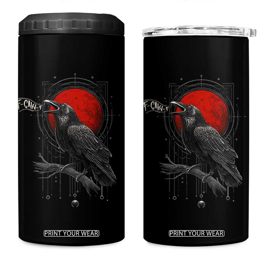 Horror Raven 4 in 1 Can Cooler Tumbler F Caw F Gothic Blood Moon Halloween TS12 One Size: 16 oz Black Print Your Wear