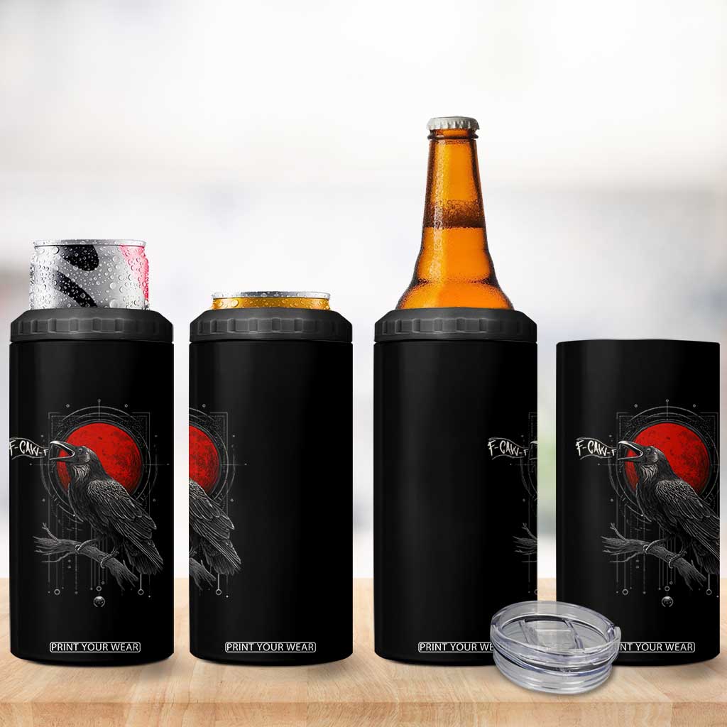 Horror Raven 4 in 1 Can Cooler Tumbler F Caw F Gothic Blood Moon Halloween TS12 Print Your Wear