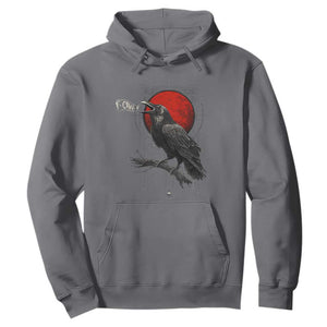 Horror Raven Hoodie F Caw F Gothic Blood Moon Halloween TS12 Charcoal Print Your Wear