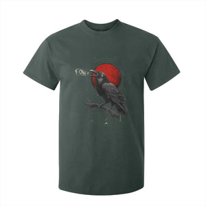 Horror Raven T Shirt For Kid F Caw F Gothic Blood Moon Halloween TS12 Dark Forest Green Print Your Wear
