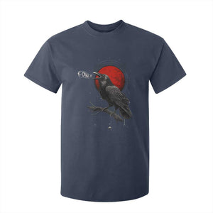Horror Raven T Shirt For Kid F Caw F Gothic Blood Moon Halloween TS12 Navy Print Your Wear