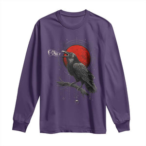Horror Raven Long Sleeve Shirt F Caw F Gothic Blood Moon Halloween TS12 Purple Print Your Wear