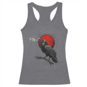 Horror Raven Racerback Tank Top F Caw F Gothic Blood Moon Halloween TS12 Charcoal Print Your Wear