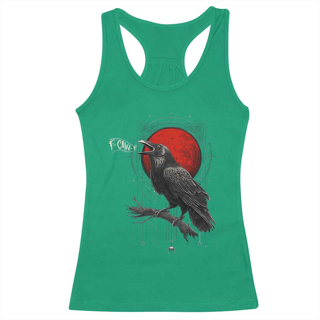 Horror Raven Racerback Tank Top F Caw F Gothic Blood Moon Halloween TS12 Irish Green Print Your Wear