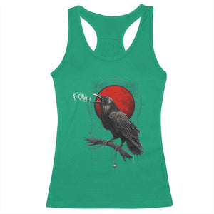 Horror Raven Racerback Tank Top F Caw F Gothic Blood Moon Halloween TS12 Irish Green Print Your Wear