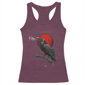 Horror Raven Racerback Tank Top F Caw F Gothic Blood Moon Halloween TS12 Maroon Print Your Wear