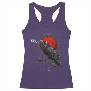 Horror Raven Racerback Tank Top F Caw F Gothic Blood Moon Halloween TS12 Purple Print Your Wear