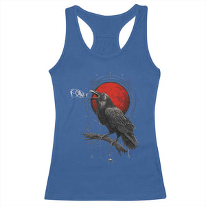 Horror Raven Racerback Tank Top F Caw F Gothic Blood Moon Halloween TS12 Royal Blue Print Your Wear