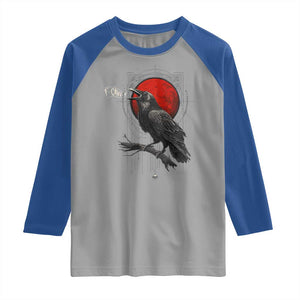 Horror Raven Raglan Shirt F Caw F Gothic Blood Moon Halloween TS12 Sport Gray Royal Print Your Wear