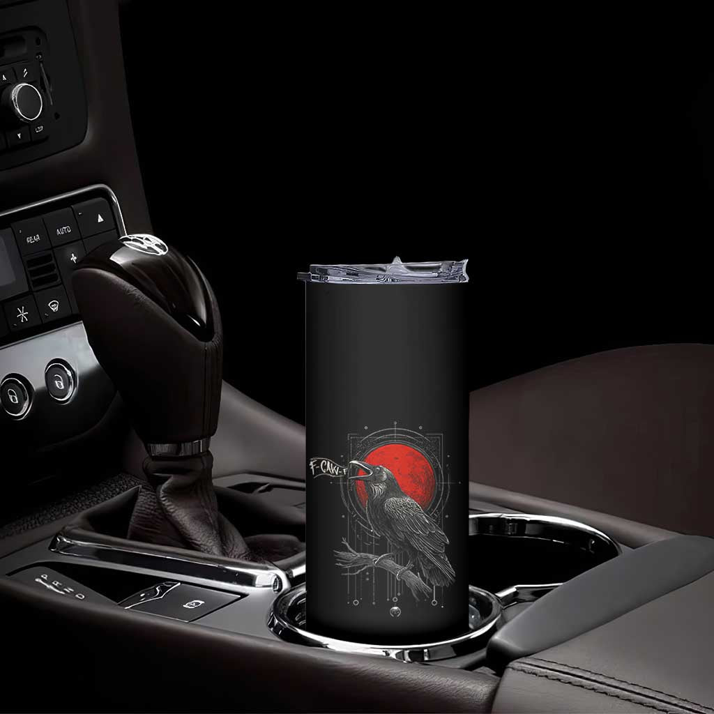 Horror Raven Skinny Tumbler F Caw F Gothic Blood Moon Halloween TS12 Print Your Wear