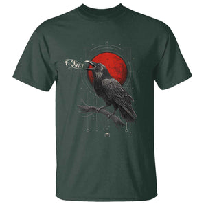 Horror Raven T Shirt F Caw F Gothic Blood Moon Halloween TS12 Dark Forest Green Print Your Wear