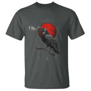 Horror Raven T Shirt F Caw F Gothic Blood Moon Halloween TS12 Dark Heather Print Your Wear