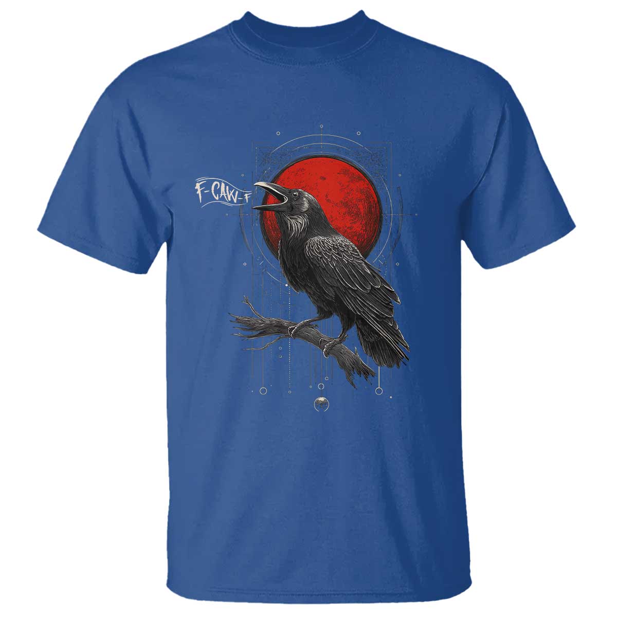 Horror Raven T Shirt F Caw F Gothic Blood Moon Halloween TS12 Royal Blue Print Your Wear